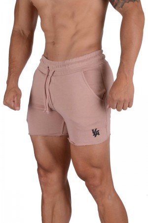 Men's YoungLA Gym 102 Bodybuilding French Terry Shorts Shorts Salmon | GO9406-258 USA