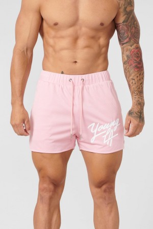 Men's YoungLA Gym 104 Legacy Shorts Shorts Pink | DP1265-980 USA