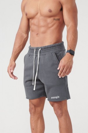 Men's YoungLA Gym 110 San Diego Terry Shorts Shorts Nardo Grey Wash | FU7586-230 USA