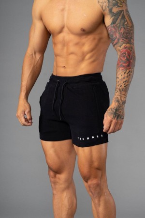 Men's YoungLA Gym 113 The Perfect Short Shorts Shorts Black | TA2615-843 USA