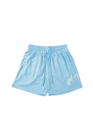 Men's YoungLA Gym 117 Sig Shorts Shorts Carolina Blue | BF8547-609 USA