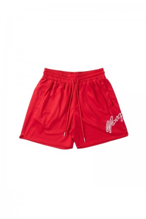 Men's YoungLA Gym 117 Sig Shorts Shorts Red | JU7063-428 USA