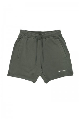 Men's YoungLA Gym 118 The Perfect Shorts Shorts Forest Green | LX0912-746 USA