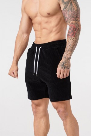 Men's YoungLA Gym 119 Cord Collection Shorts Shorts Black | PF9054-863 USA