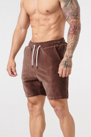 Men's YoungLA Gym 119 Cord Collection Shorts Shorts Chocolate | AY4625-179 USA