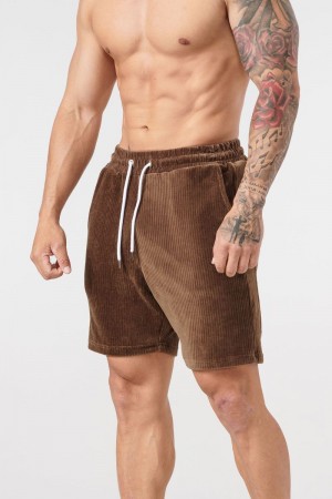 Men's YoungLA Gym 119 Cord Collection Shorts Shorts Olive | SM3760-985 USA