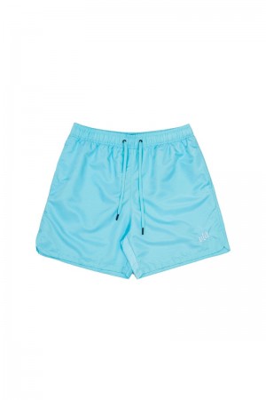 Men's YoungLA Gym 123 Pastel Flow Shorts Shorts Pastel Blue | CQ9052-861 USA