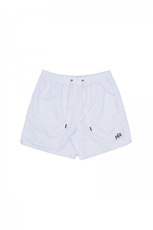 Men's YoungLA Gym 123 Pastel Flow Shorts Shorts White | IQ5023-467 USA