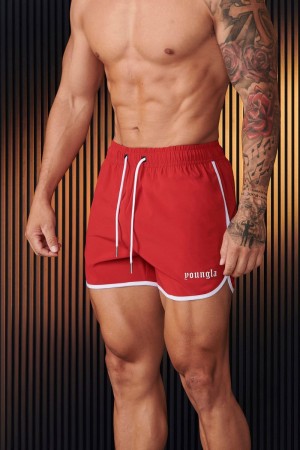 Men's YoungLA Gym 125 Olympic Shorts Shorts Red | HR7165-084 USA