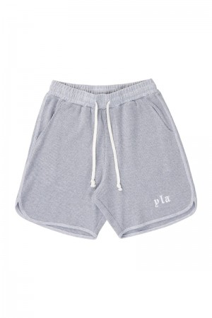 Men's YoungLA Gym 127 Summer Waffle Shorts Shorts Heather Grey | CQ3216-804 USA