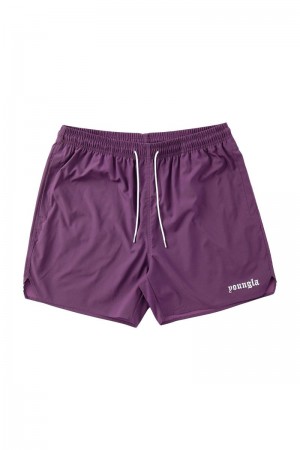 Men's YoungLA Gym 131 The Finest Shorts Shorts Deep Purple | JQ5387-064 USA