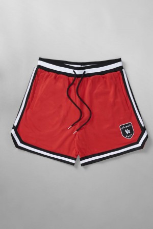 Men's YoungLA Gym 133 Home Plate Shorts Shorts Red | FC9523-847 USA