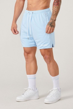 Men's YoungLA Gym 134 Game-Time Shorts & Socks Set Shorts Carolina Blue | TK3405-789 USA