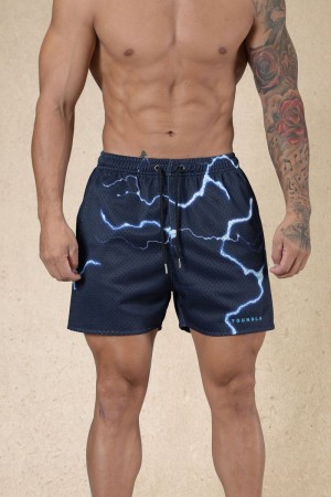 Men's YoungLA Gym 135 House Party Shorts Shorts Midnight Lightning | IE0582-314 USA