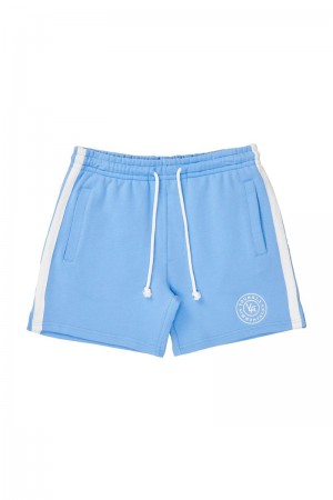 Men's YoungLA Gym 137 Golden Era Bodybuilding Shorts Shorts Carolina Blue | CF5082-697 USA