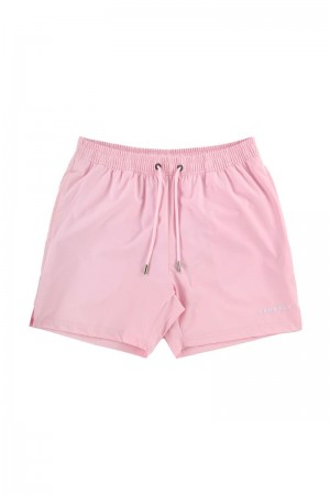 Men's YoungLA Gym 140 Frooty Swim Shorts Shorts Pink Lemonade | ZB1235-470 USA