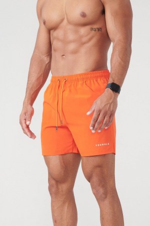 Men's YoungLA Gym 140 Night Swim Shorts Colors 23 inch Shorts Orange | AS1049-675 USA