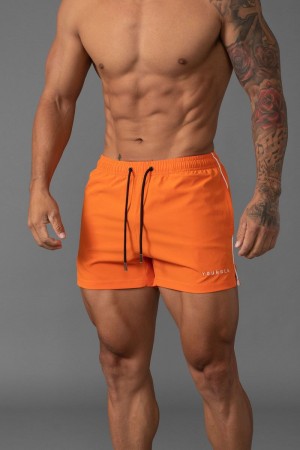 Men's YoungLA Gym 143 Short Short Swim Shorts Shorts Orange | GS4716-382 USA