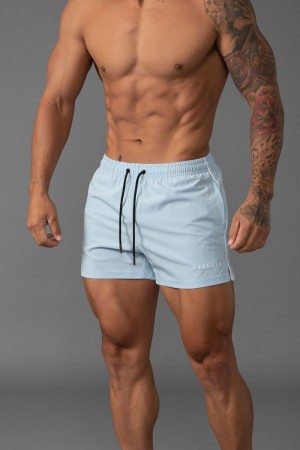 Men's YoungLA Gym 143 Short Short Swim Shorts Shorts Sky Blue | UM7209-631 USA