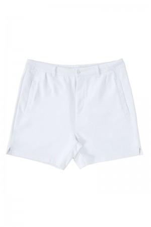 Men's YoungLA Gym 145 Casual Chino Shorts Shorts White | MO3849-570 USA