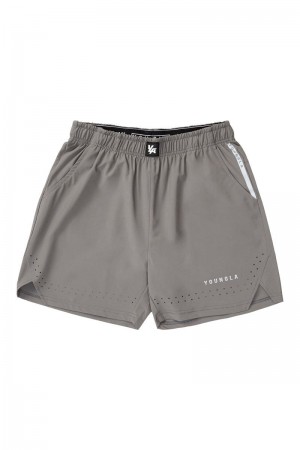 Men's YoungLA Gym 146 Sprint Shorts Shorts Grey | CU4952-136 USA