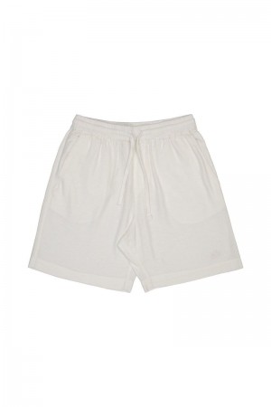 Men's YoungLA Gym 147 Simply Linen Shorts Shorts Off-White | LF7105-234 USA