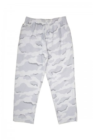 Men's YoungLA Gym 201 Off the Grid Pants Joggers Snow Camo | PW8107-235 USA