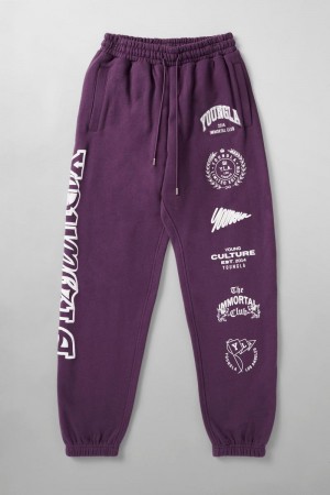 Men's YoungLA Gym 204 Immortal Killer Joggers Joggers Purple | KE6915-430 USA