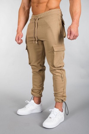 Men's YoungLA Gym 206 Rambo Combat Joggers Joggers Taupe | KJ9064-735 USA