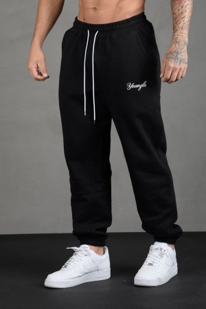 Men's YoungLA Gym 211 For Him Joggers Joggers Black | HX8903-714 USA