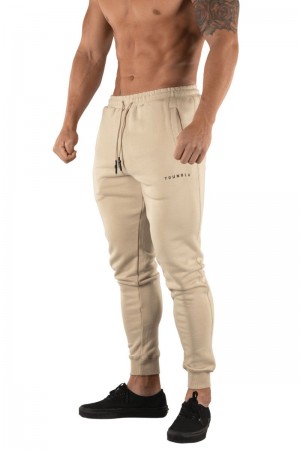 Men's YoungLA Gym 213 Elite Joggers Joggers Sand | ZW5271-089 USA