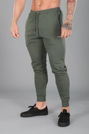 Men's YoungLA Gym 213 Elite Joggers Joggers Forest Green | YE9683-175 USA