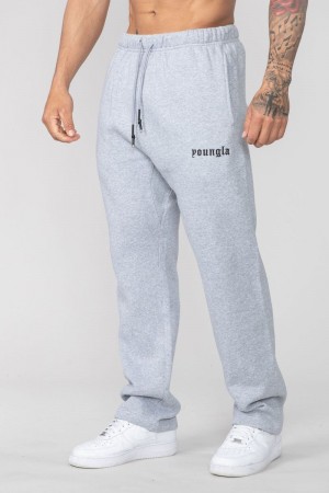 Men's YoungLA Gym 216 Eternal No Cuff Sweats Joggers Heather Grey | GW8017-936 USA