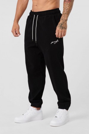 Men's YoungLA Gym 219 Chill Cloud Joggers Joggers Black | XC9821-675 USA