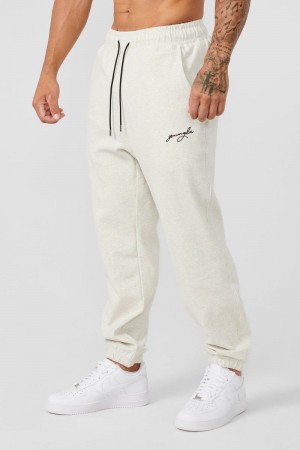 Men's YoungLA Gym 219 Chill Cloud Joggers Joggers Oatmeal | GW8610-492 USA