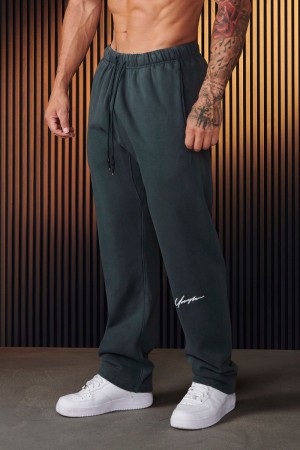 Men's YoungLA Gym 220 Sunday Sweats Joggers Deep Teal | ZI6518-394 USA