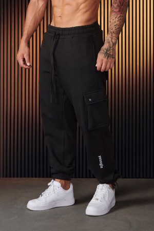 Men's YoungLA Gym 224 Rambo Joggers 2.0 Joggers Black | FM1987-642 USA