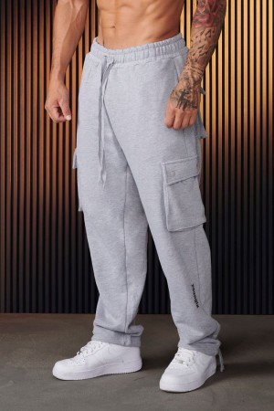 Men's YoungLA Gym 224 Rambo Joggers 2.0 Joggers Heather Grey | LC5940-382 USA