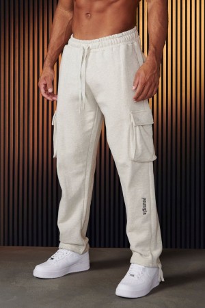 Men's YoungLA Gym 224 Rambo Joggers 2.0 Joggers Oatmeal | MN7013-285 USA