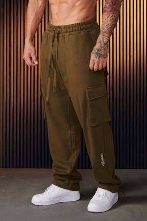 Men's YoungLA Gym 224 Rambo Joggers 2.0 Joggers Olive | CS3840-596 USA