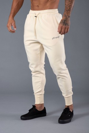 Men's YoungLA Gym 228 Cloud Joggers Joggers Off-White | UG3598-024 USA