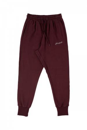 Men's YoungLA Gym 228 Cloud Joggers Joggers Wine | PA9625-437 USA