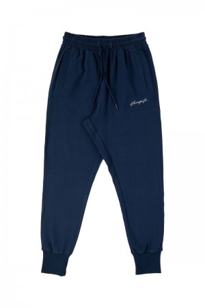 Men's YoungLA Gym 228 Cloud Joggers Joggers Navy | MH3681-472 USA