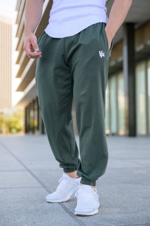 Men's YoungLA Gym 231 Pump Cover Joggers Joggers Forest Green | ZB7304-526 USA