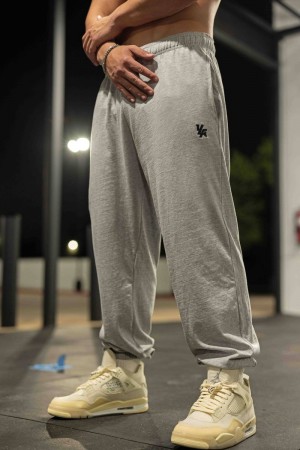 Men's YoungLA Gym 231 Pump Cover Joggers Joggers Heather Grey | YV9756-310 USA