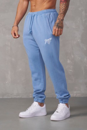 Men's YoungLA Gym 232 Legacy Joggers Joggers Sky Blue Wash | BG7068-394 USA