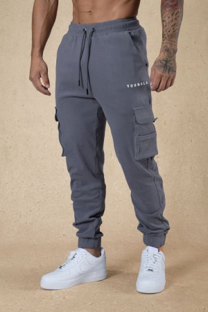 Men's YoungLA Gym 240 Cloud Rambo Joggers Joggers Nardo Grey | AF8634-579 USA