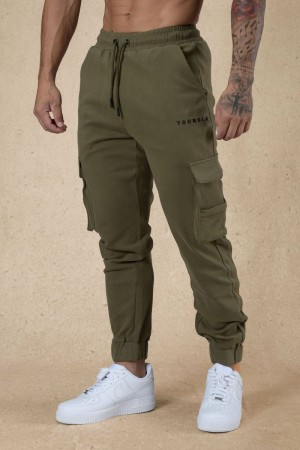 Men's YoungLA Gym 240 Cloud Rambo Joggers Joggers Olive | BT0436-812 USA