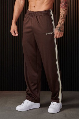 Men's YoungLA Gym 241 Warm Up Pants Joggers Brown | DZ0567-192 USA