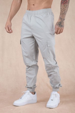 Men's YoungLA Gym 242 Commuter Joggers Joggers Light Grey | GY4287-096 USA